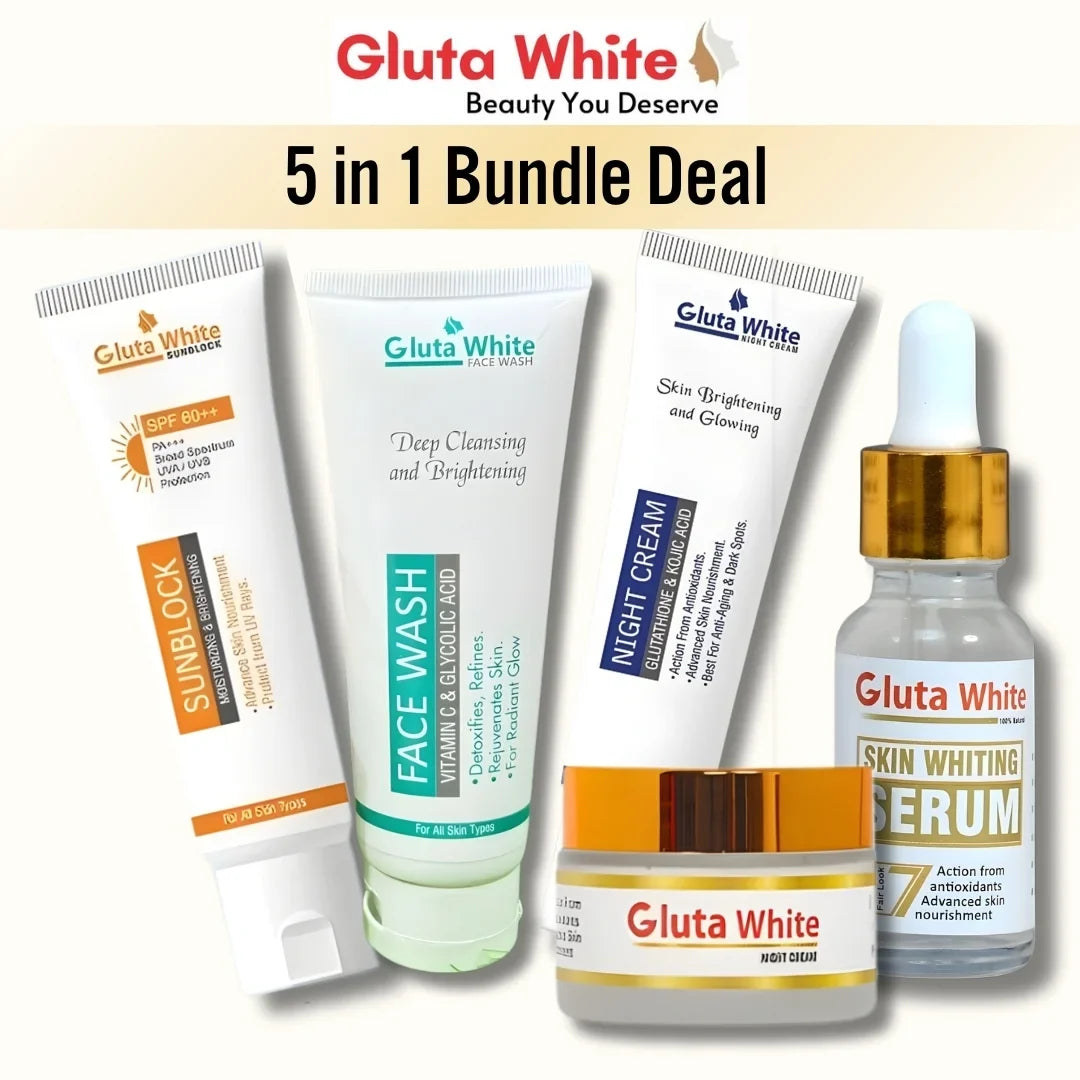 Gluta 5-in-1 Whitening & Glow Kit – Complete Day & Night Skincare Routine
